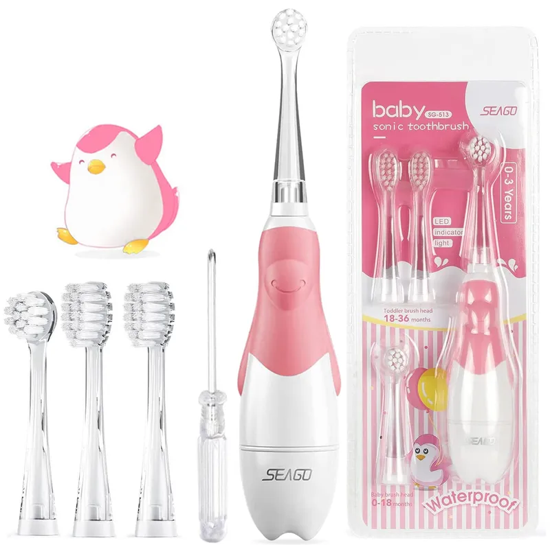 SEAGO SG-513 Elektrische Tandenborstel Kinderen LED Timer IPX7 Roze — foto 1