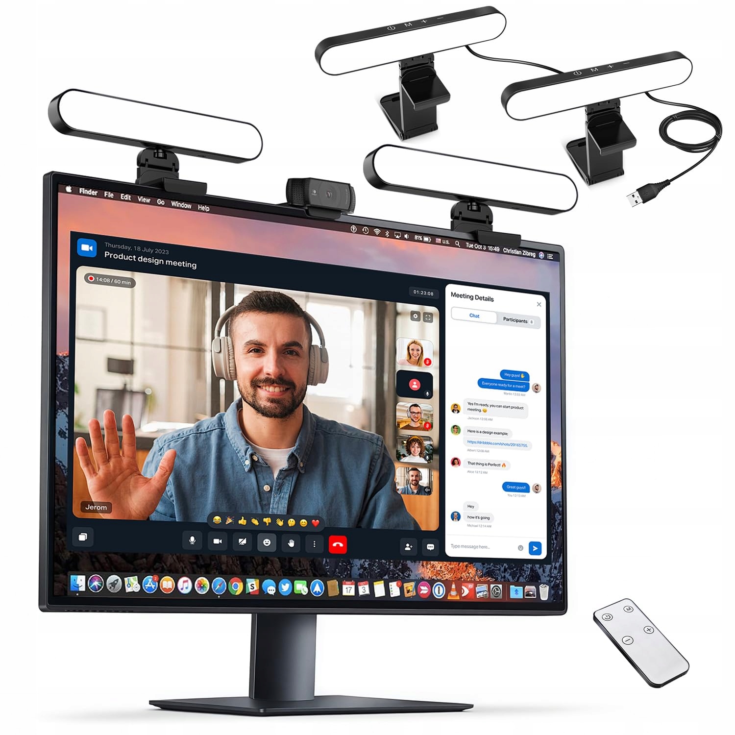 YAYUSI Videoconferentieverlichting Afstandsbediening Touch-bediening