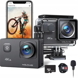 WOLFANG GA100 Actiecamera 4K 30FPS 20MP 32GB WiFi Waterdicht