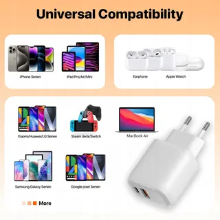 30W USB-C Snellader 2-Poorts PD 3.0 iPhone Galaxy Pixel — miniatuur 2