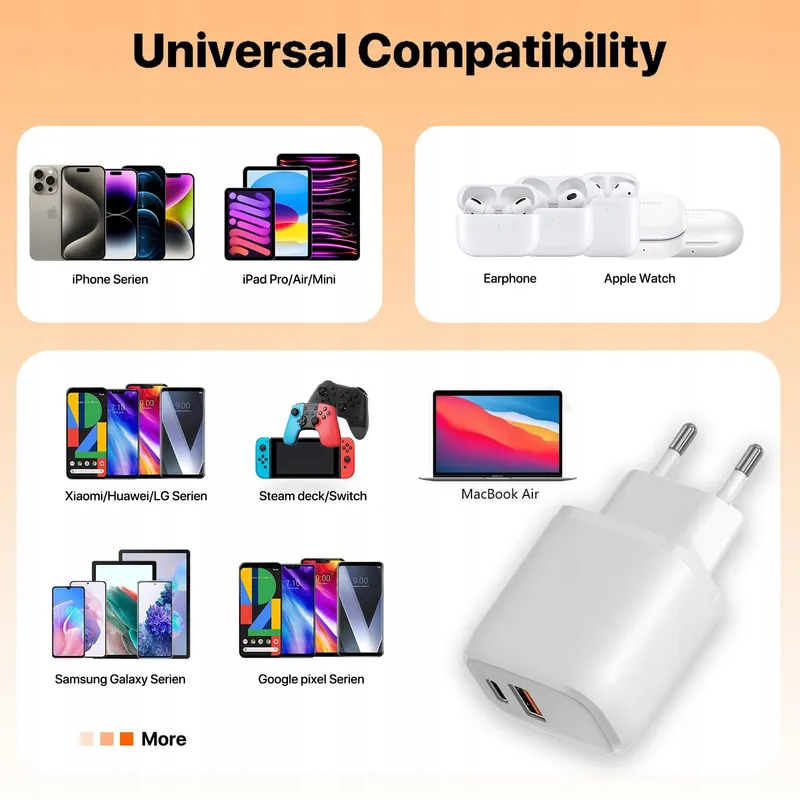 30W USB-C Snellader 2-Poorts PD 3.0 iPhone Galaxy Pixel — foto 2
