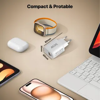 30W USB-C Snellader 2-Poorts PD 3.0 iPhone Galaxy Pixel — miniatuur 7