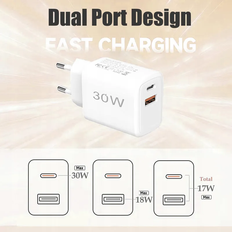 30W USB-C Snellader 2-Poorts PD 3.0 iPhone Galaxy Pixel — foto 4