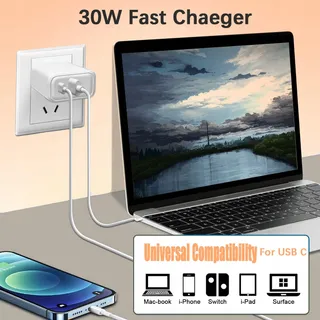 30W USB-C Snellader 2-Poorts PD 3.0 iPhone Galaxy Pixel — miniatuur 3