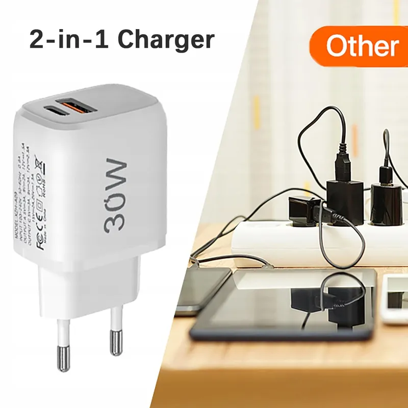 30W USB-C Snellader 2-Poorts PD 3.0 iPhone Galaxy Pixel — foto 6