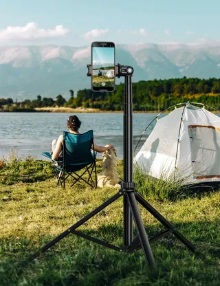 YUMAZLA Statief Selfie Stick 180cm voor Smartphones iPhone Samsung — miniatuur 4