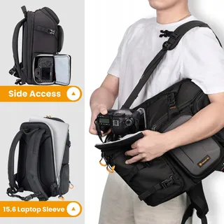 TARION Camerarugzak DSLR SLR Met Laptopvak 15,6 Inch Waterdicht — miniatuur 5