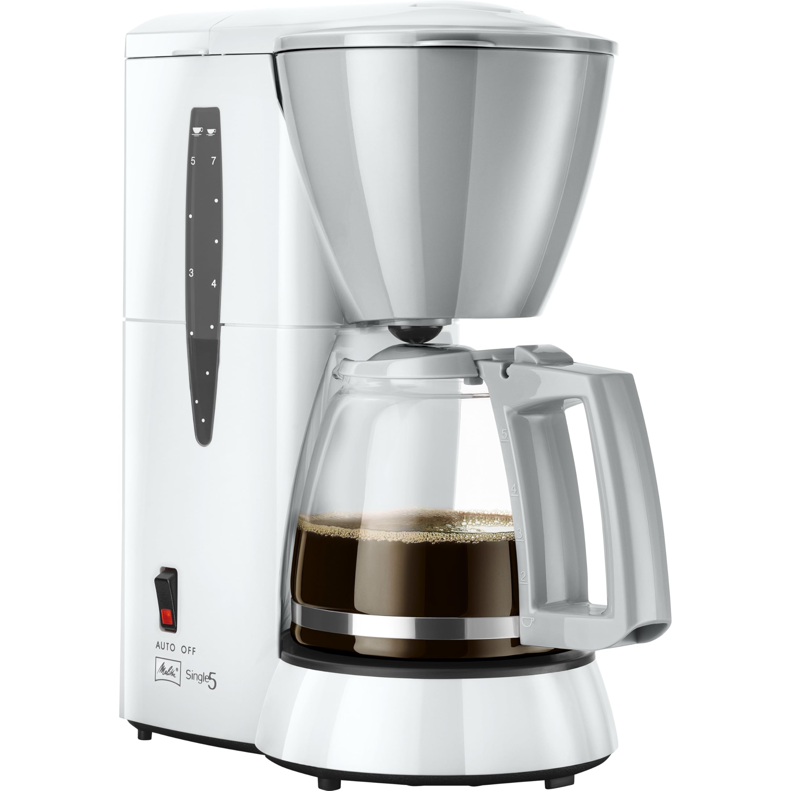 MELITTA Single5 Filterkoffiezetapparaat Glazen Kan 5 Kopjes Wit
