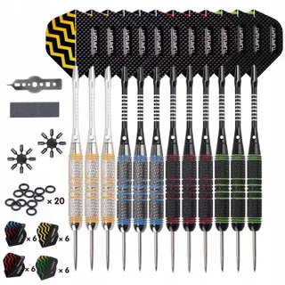 TURNART Set 12 Stalen Darts 24g met Aluminium Schacht