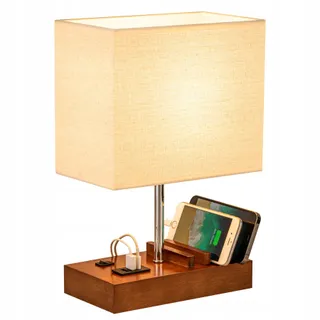 DREAMHOLDER Tafellamp USB 3 Poorten Telefoonstandaard Modern — miniatuur 2