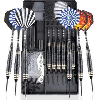 CAREGAMES Steeltip Dartset 6 Darts 24g Accessoires Zwart