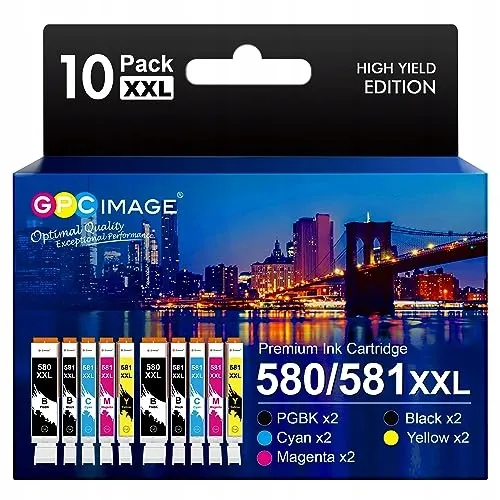 GPC IMAGE 580 581 XXL Inktcartridges Canon TS705 TR8550 TS6150 10-delig — foto 1