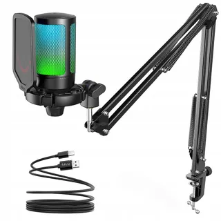 FIFINE Gaming USB Microfoon Met Arm Voor Podcasts En Streaming