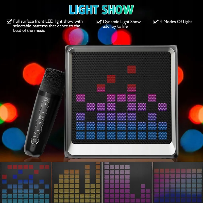 LSMOEO Draagbare Karaoke Kinderen Volwassenen LED Microfoons — foto 8