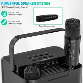 LSMOEO Draagbare Karaoke Kinderen Volwassenen LED Microfoons — miniatuur 3