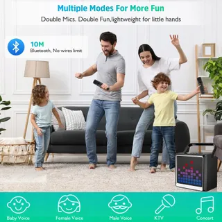 LSMOEO Draagbare Karaoke Kinderen Volwassenen LED Microfoons — miniatuur 7