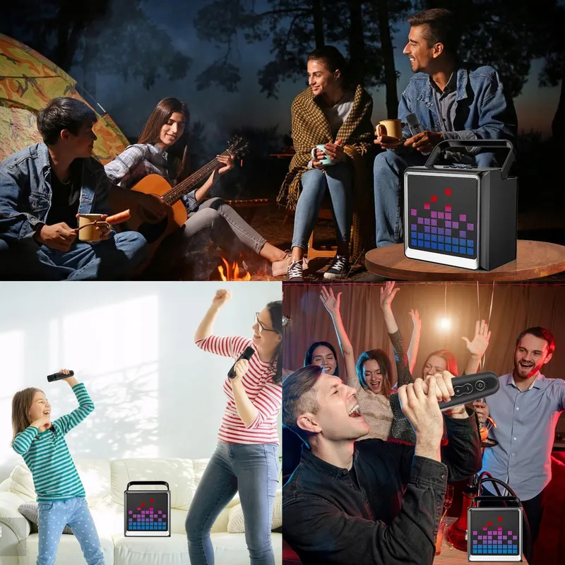 LSMOEO Draagbare Karaoke Kinderen Volwassenen LED Microfoons — foto 9