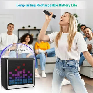 LSMOEO Draagbare Karaoke Kinderen Volwassenen LED Microfoons — miniatuur 4
