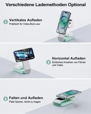 ADADPU MagSafe 3-in-1 Opvouwbare Oplader iPhone Apple Watch AirPods — miniatuur 4