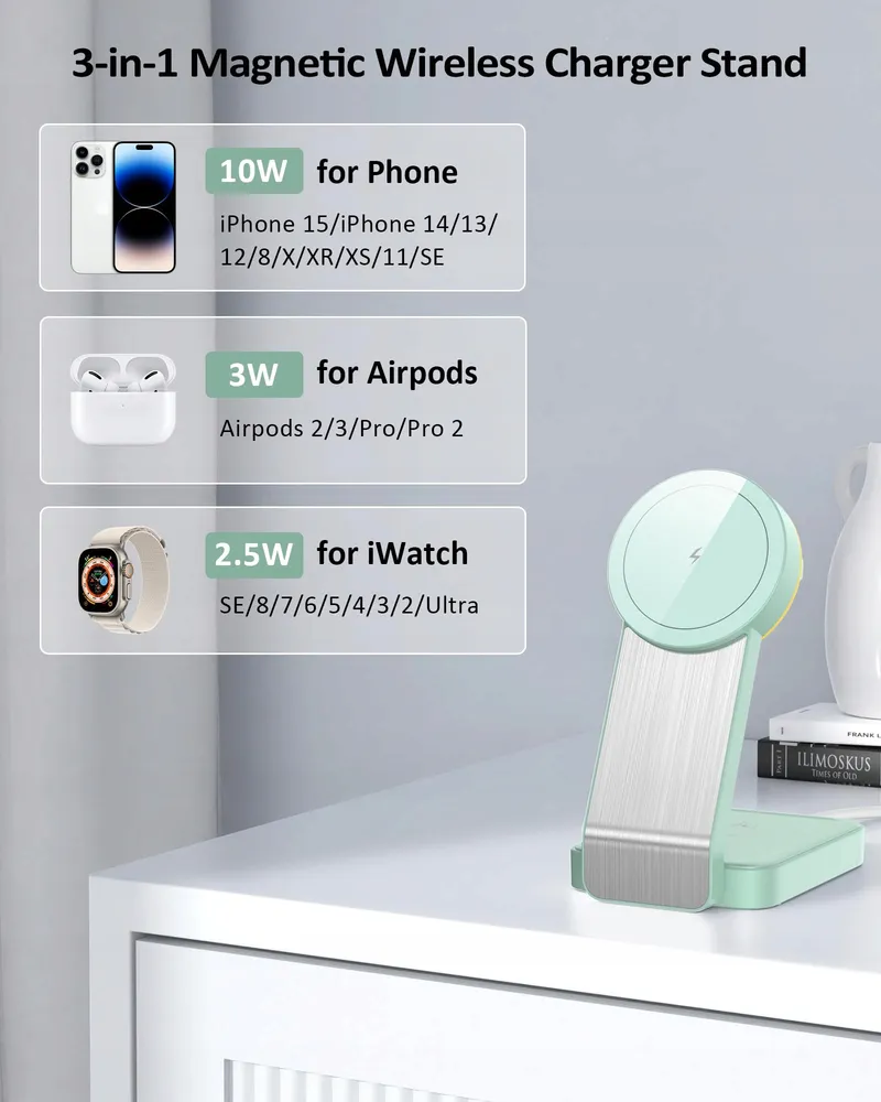 ADADPU MagSafe 3-in-1 Opvouwbare Oplader iPhone Apple Watch AirPods — foto 2