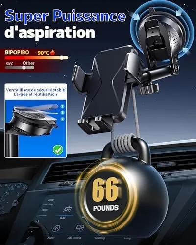 BIPOPIBO Autohouder Telefoon Universeel 360° iPhone Android — foto 7