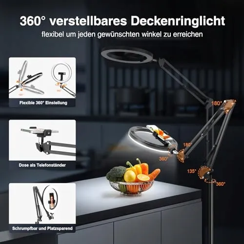 EVERSHOP LED Ringlicht 10" Statief Telefoonhouder Afstandsbediening — foto 3