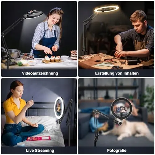 EVERSHOP LED Ringlicht 10" Statief Telefoonhouder Afstandsbediening — foto 2