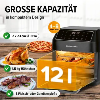 GOURMETMAXX Airfryer 12L 1700W 9 Functies Minioven — miniatuur 4