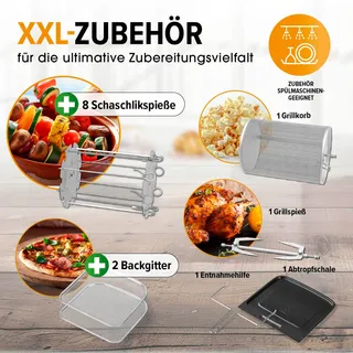 GOURMETMAXX Airfryer 12L 1700W 9 Functies Minioven — miniatuur 5