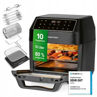 GOURMETMAXX Airfryer 12L 1700W 9 Functies Minioven