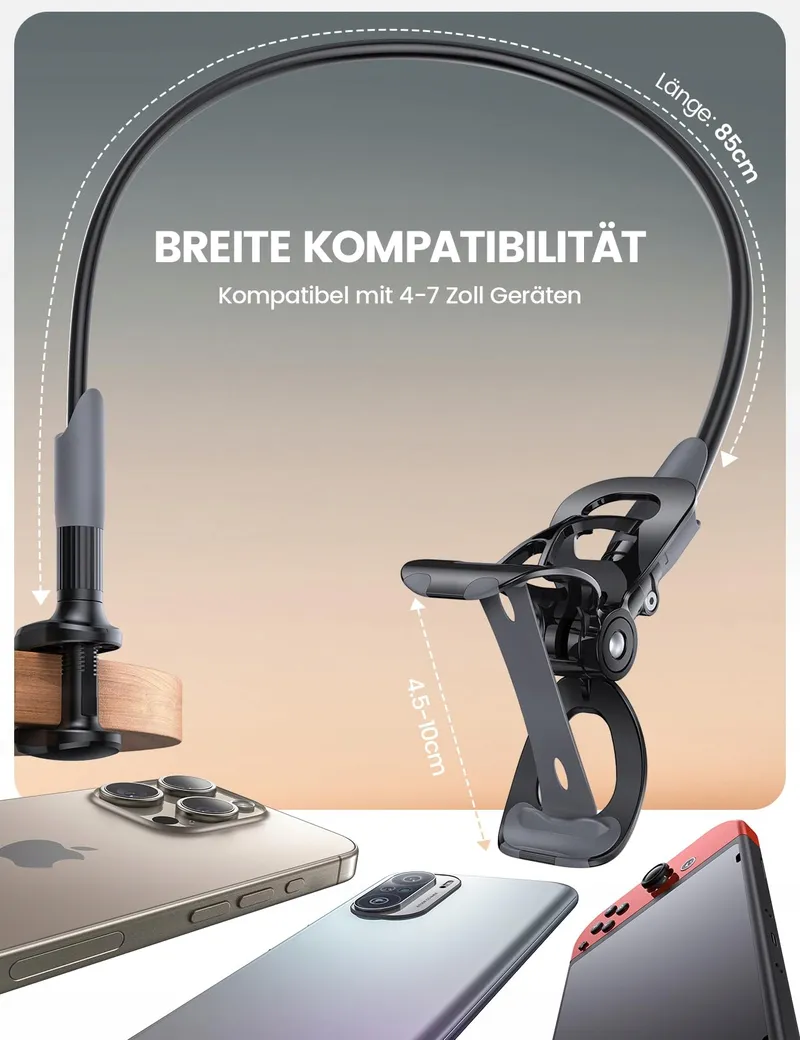 LAMICALL Flexibele Bedtelefoonhouder Lange Arm iPhone Samsung — foto 5