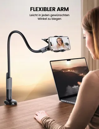 LAMICALL Flexibele Bedtelefoonhouder Lange Arm iPhone Samsung — miniatuur 3