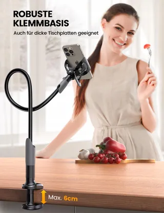 LAMICALL Flexibele Bedtelefoonhouder Lange Arm iPhone Samsung — miniatuur 4