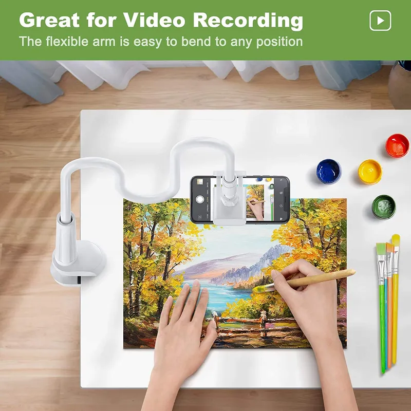 SHAWE Flexibele Verstelbare Telefoonhouder 4-6,5 Inch 76cm Wit — foto 7