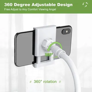 SHAWE Flexibele Verstelbare Telefoonhouder 4-6,5 Inch 76cm Wit — miniatuur 3