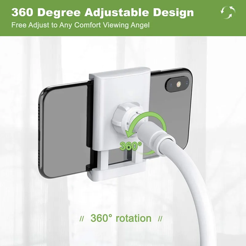 SHAWE Flexibele Verstelbare Telefoonhouder 4-6,5 Inch 76cm Wit — foto 3