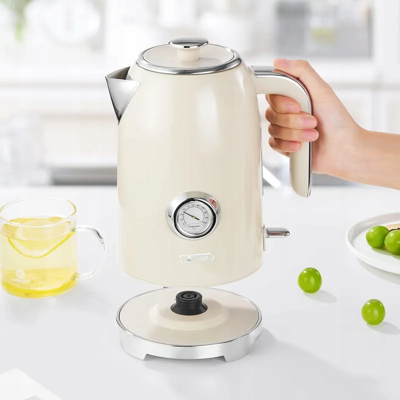 WILTAL Retro Waterkoker 1,7L 2200W Roestvrij Staal Met Thermometer — foto 3