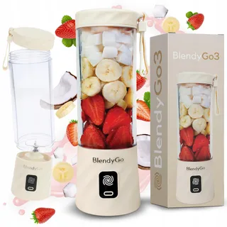 BLENDYGO 3 Draagbare Smoothieblender USB-C 550ml BPA-Vrij Beige