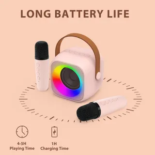 JEEFU Karaokemachine Kinderen 2 Microfoons Meisjes 3-12 Jaar — miniatuur 5