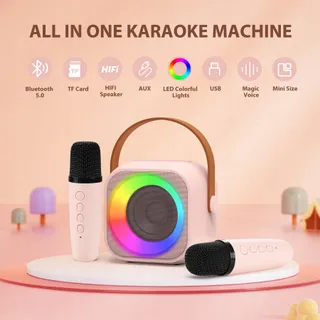 JEEFU Karaokemachine Kinderen 2 Microfoons Meisjes 3-12 Jaar — miniatuur 2