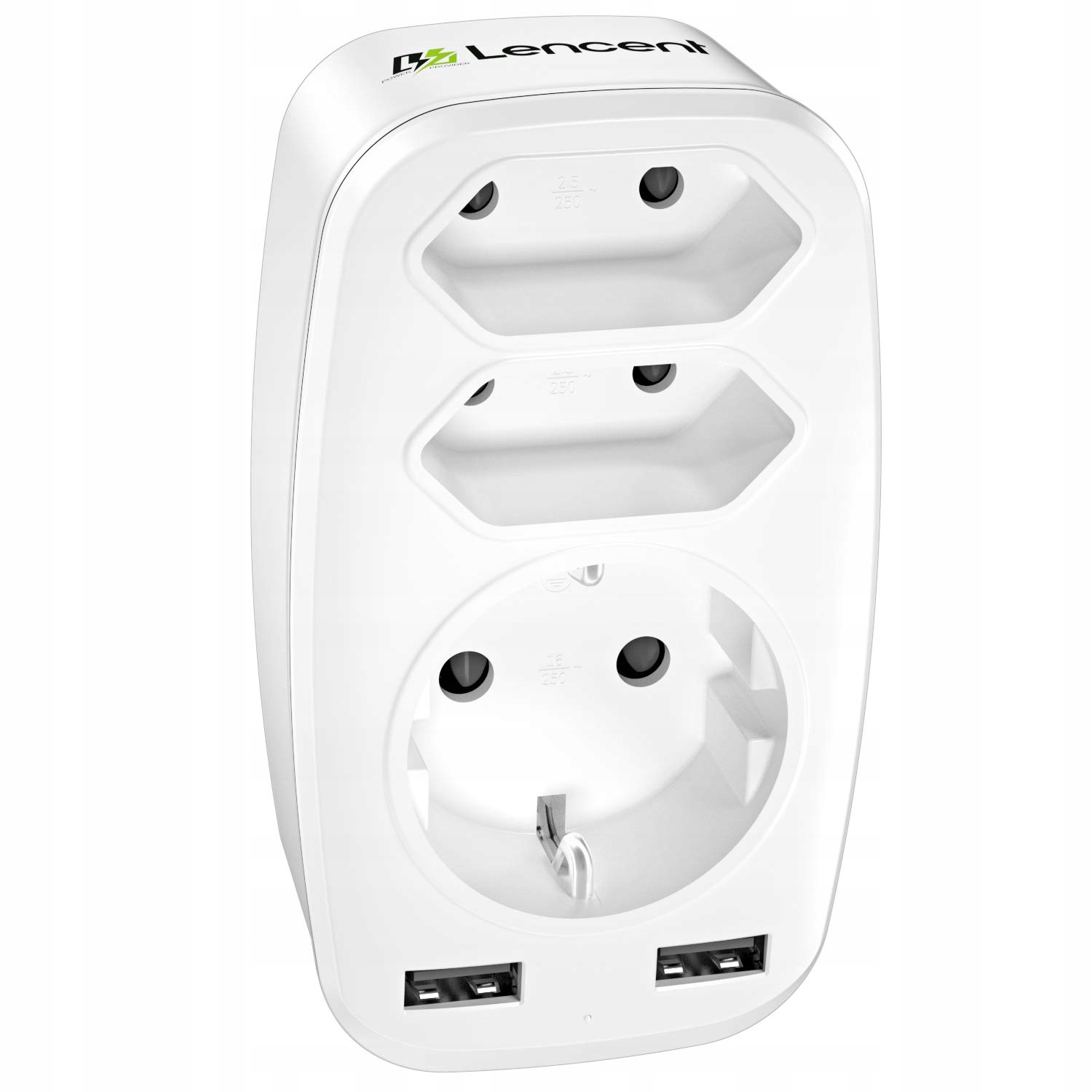 LENCENT Stopcontactadapter USB Oplader 5-in-1