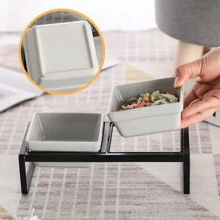 Hchlqlz Verhoogde Voerbakken Hond Kat Set — miniatuur 1
