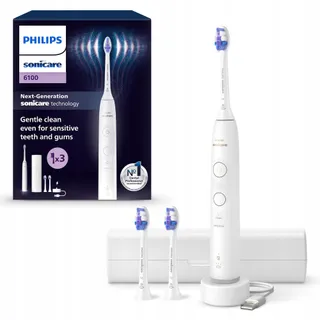 PHILIPS Sonicare 6100 HX7400/02 Sonische Tandenborstel 2 Modi Etui Wit