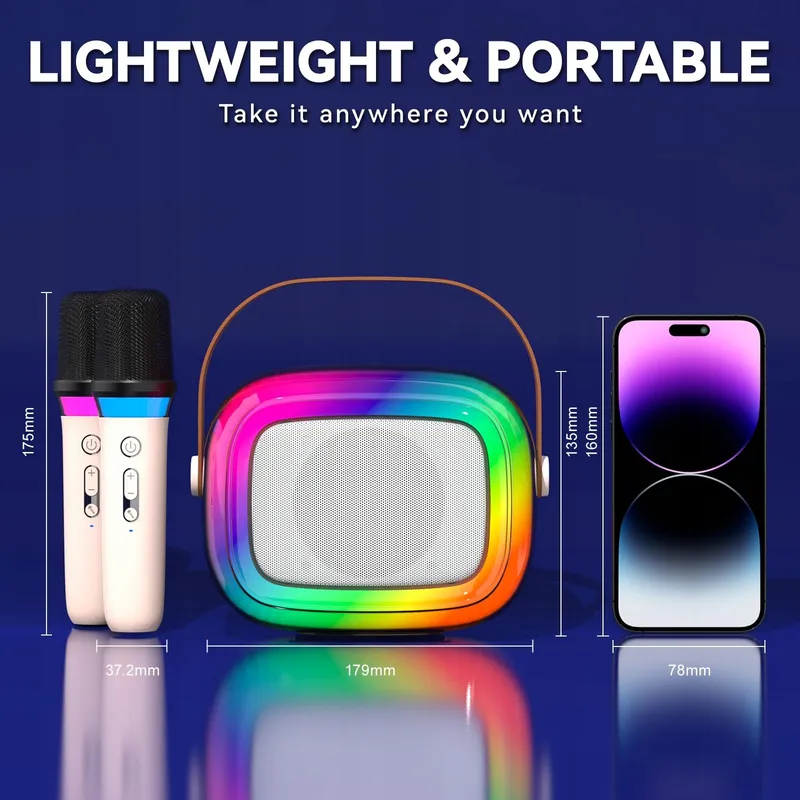 GUYUCOM Karaokeset Bluetooth Kinderen Volwassenen Microfoons — foto 3