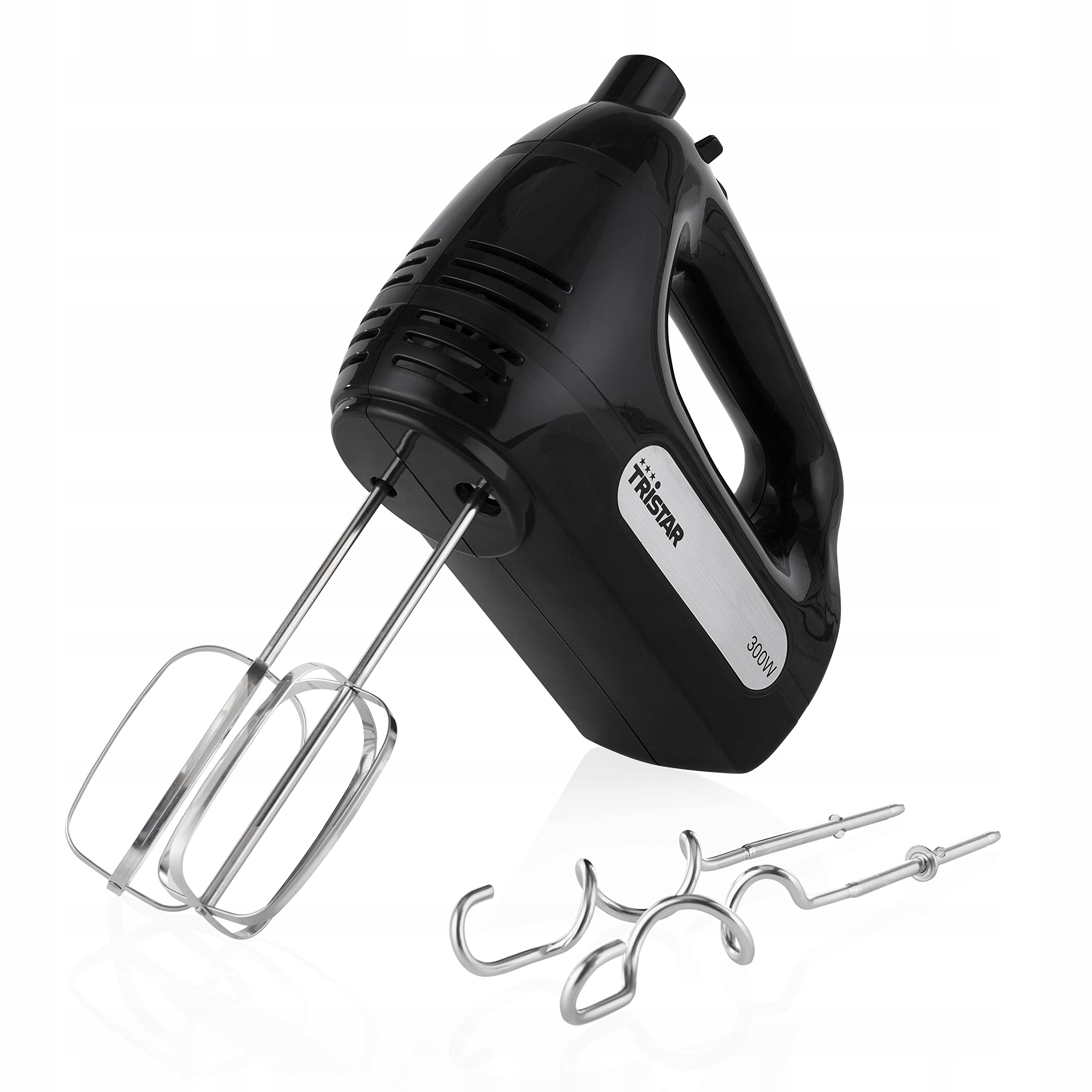 TRISTAR Handmixer 300W 5 Snelheden Turbo 2 Haken Zwart