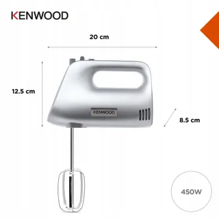 KENWOOD Handmixer 450W 5 Standen Turbo Garde Kneder Zilver — miniatuur 9