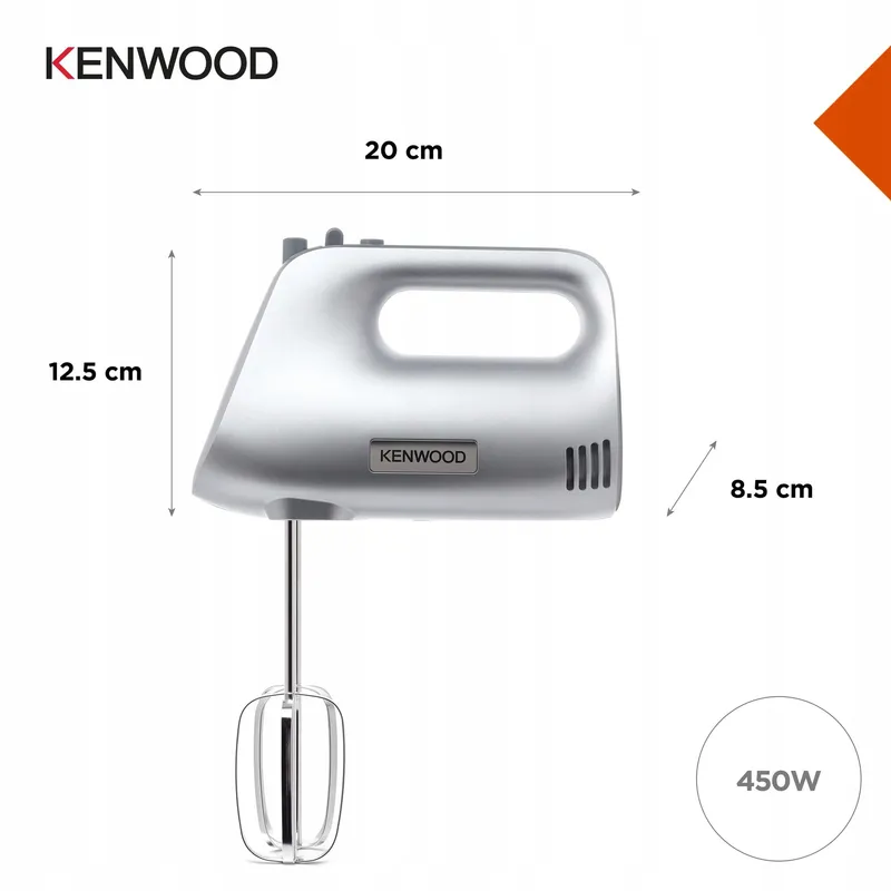 KENWOOD Handmixer 450W 5 Standen Turbo Garde Kneder Zilver — foto 9