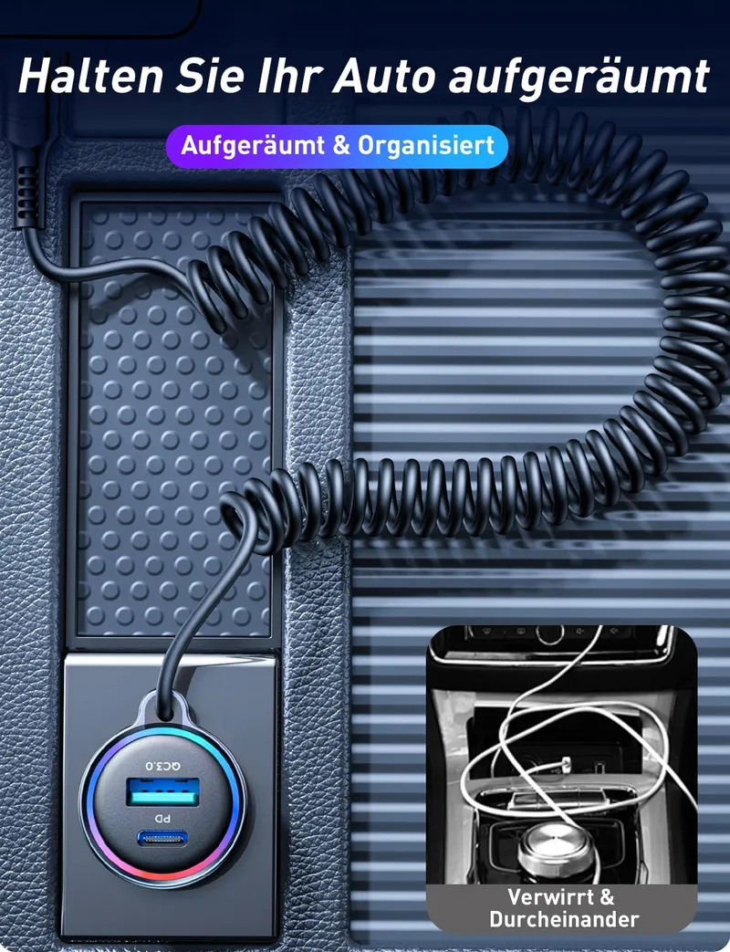 FLYLEAD Sigarettenaansteker Autolader 55W 1,5M — foto 5