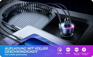 FLYLEAD Sigarettenaansteker Autolader 55W 1,5M — miniatuur 10