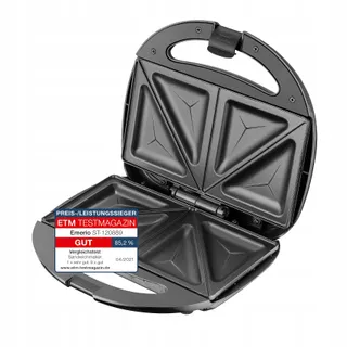 EMERIO Tosti-ijzer BPA-vrij Antiaanbak Snel Schoon Te Maken 750W